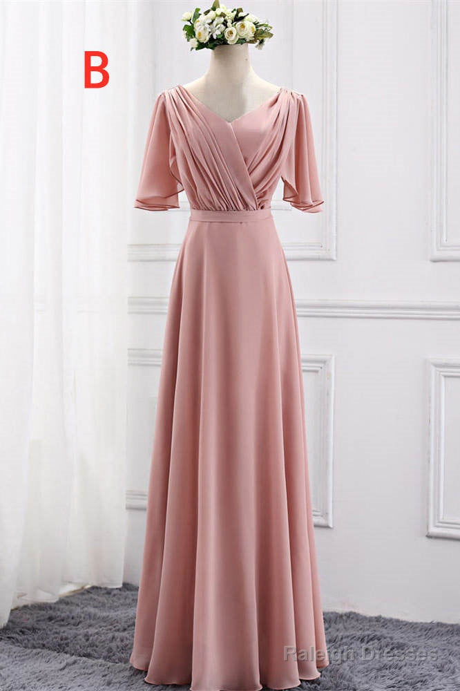 Chiffion Halter Pink Mismatched Bridesmaid Dresses