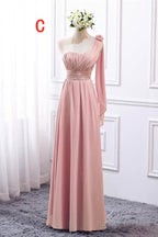 Chiffion Halter Pink Mismatched Bridesmaid Dress