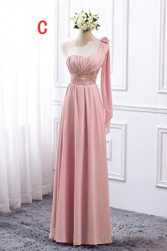Chiffion Halter Pink Mismatched Bridesmaid Dress