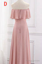 Chiffion Halter Pink Mismatched Bridesmaid Dress