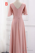 Chiffion Halter Pink Mismatched Bridesmaid Dresses