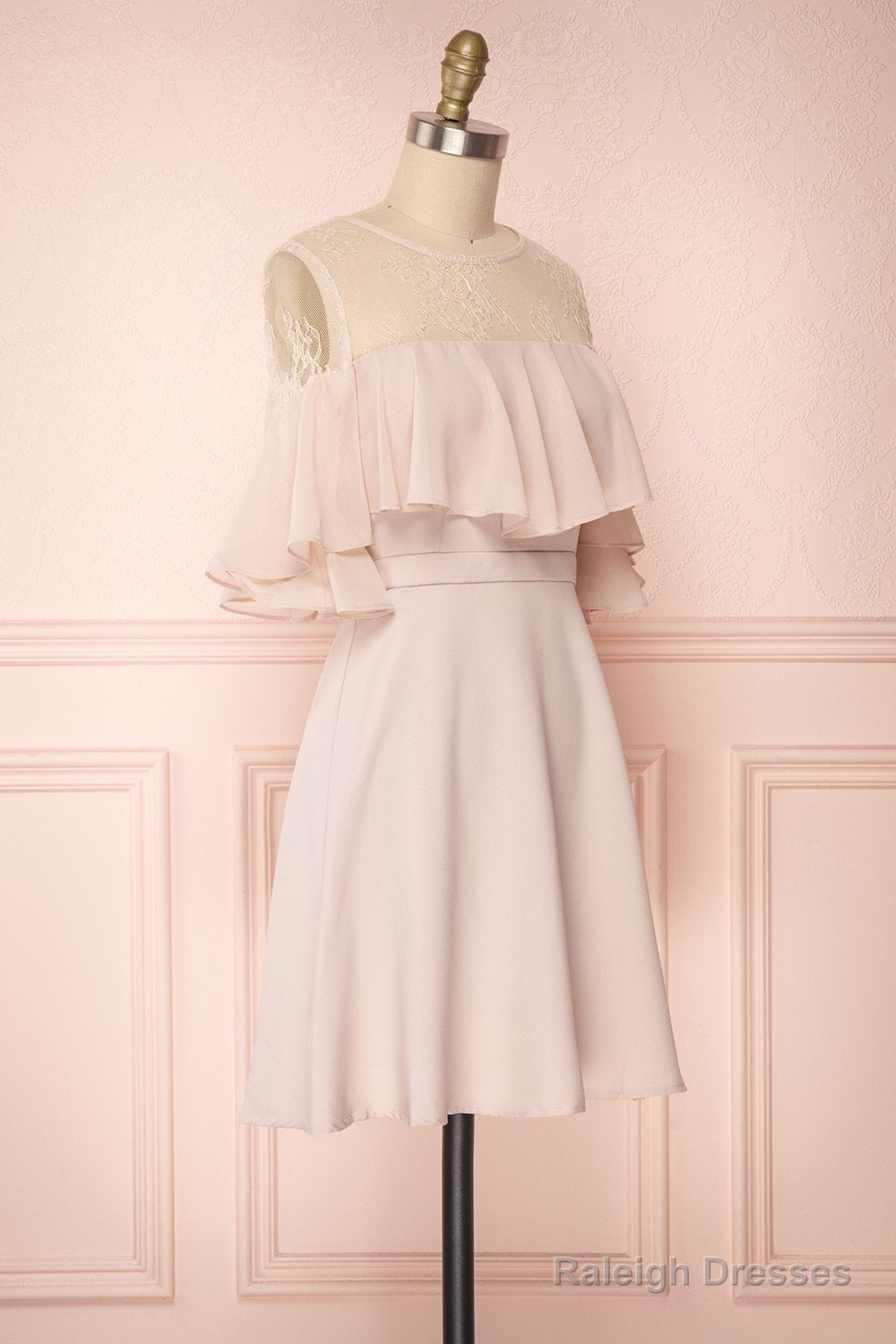 Chiffon 3/4 Sleeves Appliques Lace Bridesmaids Dress Secondary image