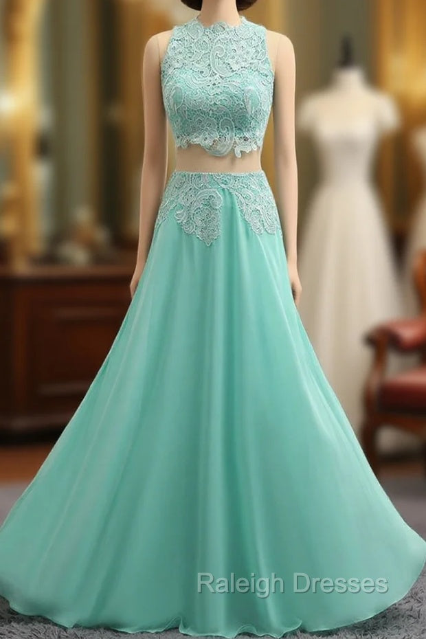 Chiffon Lace Two Pieces Long Prom Gown Evening Dresses Evening Gown Main image