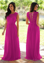 Chiffon Long Dress Floor Length A Line Sleeveless Bateau Zipper Prom Dress With Appliqued
