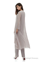 Chiffon Pant Suits Plus Size with Jacket Mother of The Bride Dresses