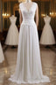 Chiffon Wedding Gowns A line Summer Wedding Dress Lace Bridal Dress