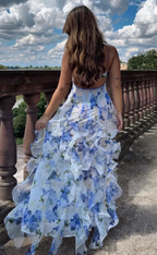 Classic Floral Prom Dress Long Prom Gowns 22Th Birthday Outfit