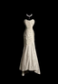 Classic Ivory Strapless Ruffled Satin Mermaid Long Formal Prom Dress