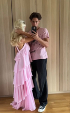 Classic Pink Prom Dress Long Prom Gowns 22Th Birthday Outfit
