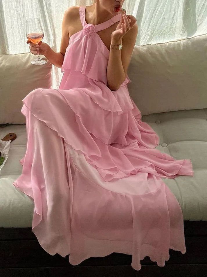 Classic Pink Prom Dress Long Prom Gowns 22Th Birthday Outfit