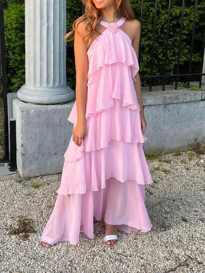 Classic Pink Prom Dress Long Prom Gowns 22Th Birthday Outfit