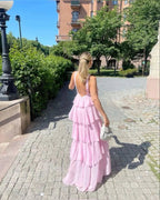 Classic Pink Prom Dress Long Prom Gowns 22Th Birthday Outfit