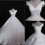 Classic Style Off Shoulder Lace Up Vantage Lace Wedding Dresses,