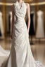 Classy A-Line Halter Satin Ivory Long Wedding Dresses Bridal Dress