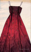 Classy A-Line Spaghetti Straps Burgundy Beads Long Prom Dresses