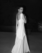 Classy A-Line Strapless White Chiffon Long Prom Dresses Prom Dress
