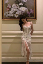 Classy A Line Straps Pink Floral Chiffon Prom Dresses Birthday Outfits Evening Gown