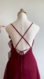 Classy Burgundy Chiffon Cocktail Dresses Short Prom Dresses Homecoming Dresses
