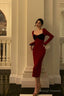 Classy French Sheath Long Sleeves Red Prom Dresses Birthday Outfits Evening Gown