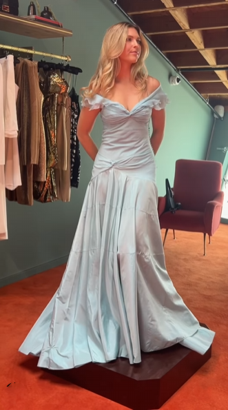 Classy Mermaid Off The Shoulder Light Sky Blue Prom Dresses Prom Dress