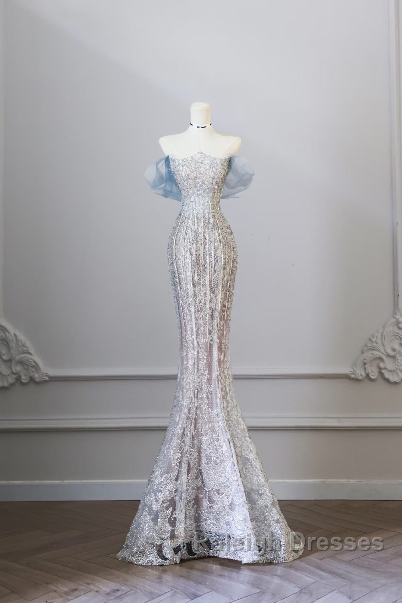 Classy Mermaid Off The Shoulder Neckline Sequin Ruffles Long Evening Dress Prom Dresses