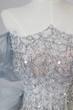 Classy Mermaid Off The Shoulder Neckline Sequin Ruffles Long Evening Dress Prom Dresses