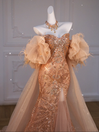 Classy Mermaid Off The Shoulder Slit Sequin Long Prom Dresses Prom Dress