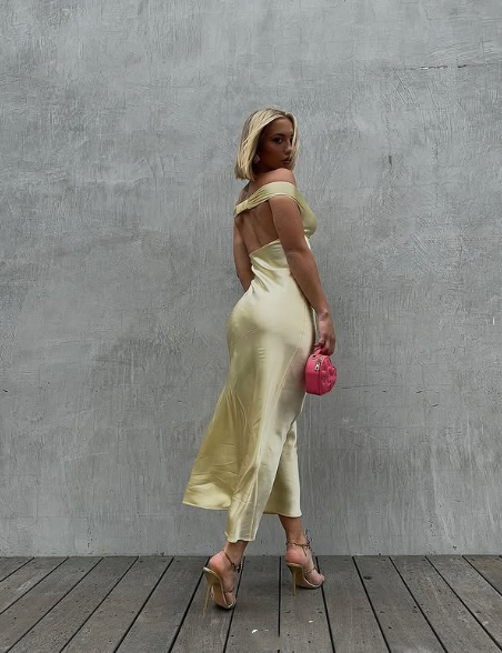 Classy Mermaid Off The Shoulder Yellow Satin Long Prom Dresses Prom Dress