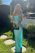 Classy Mermaid Off The Shoulder Yellow Satin Long Prom Dresses Prom Dress