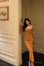 Classy Mermaid Square Neckline Orange Prom Dress Birthday Outfits Prom Gowns
