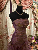 Classy Mermaid Strapless Ruffles Long Evening Dress Prom Dresses