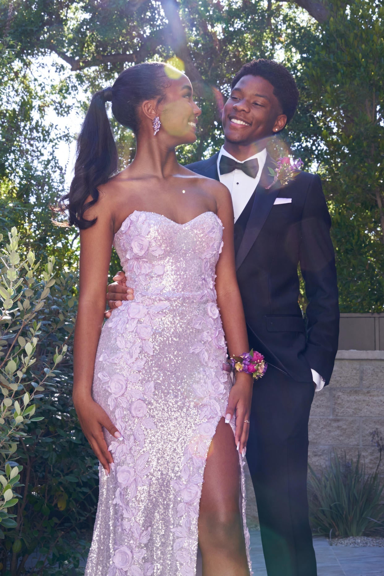 Classy Mermaid Sweetheart Lilac Sequin Slit Long Prom Dresses Prom Dress