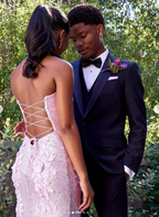 Classy Mermaid Sweetheart Lilac Sequin Slit Long Prom Dresses Prom Dress