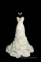 Classy Mermaid Sweetheart Taffeta Ivory Long Wedding Dress Bridal Dresses