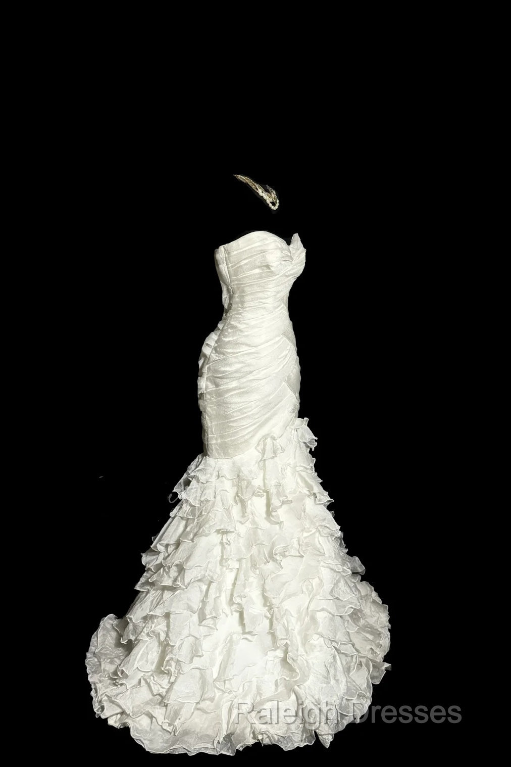 Classy Mermaid Sweetheart Tulle Ivory Long Wedding Dress Bridal Dresses Secondary image