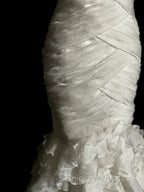 Classy Mermaid Sweetheart Tulle Ivory Long Wedding Dresses Bridal Dress