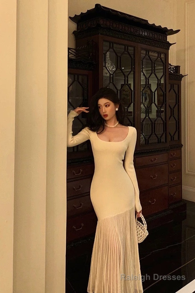 Classy Mermaid U Neckline Prom Dresses Birthday Outfits Evening Gown