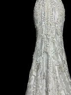 Classy Mermaid V Neckline Lace Ivory Long Wedding Dresses Bridal Dress