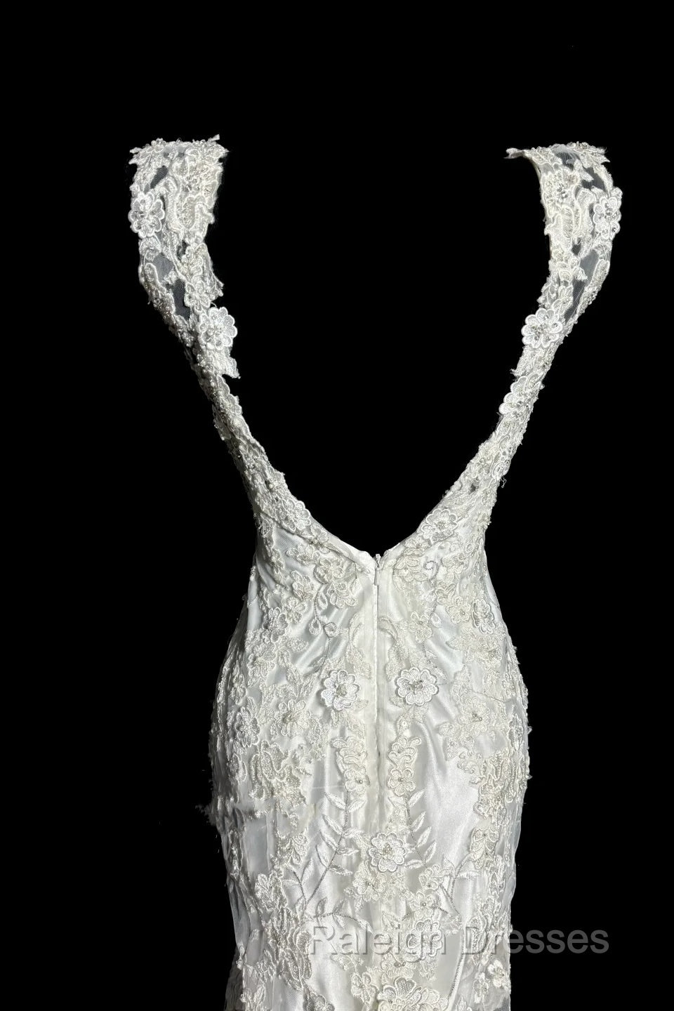 Classy Mermaid V Neckline Lace Ivory Long Wedding Dresses Bridal Dress