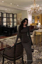 Classy Sheath Scoop Neckline Black Prom Dresses Birthday Outfits Evening Gown