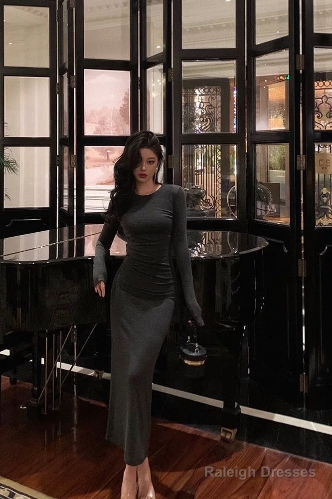 Classy Sheath Scoop Neckline Black Prom Dresses Birthday Outfits Evening Gown