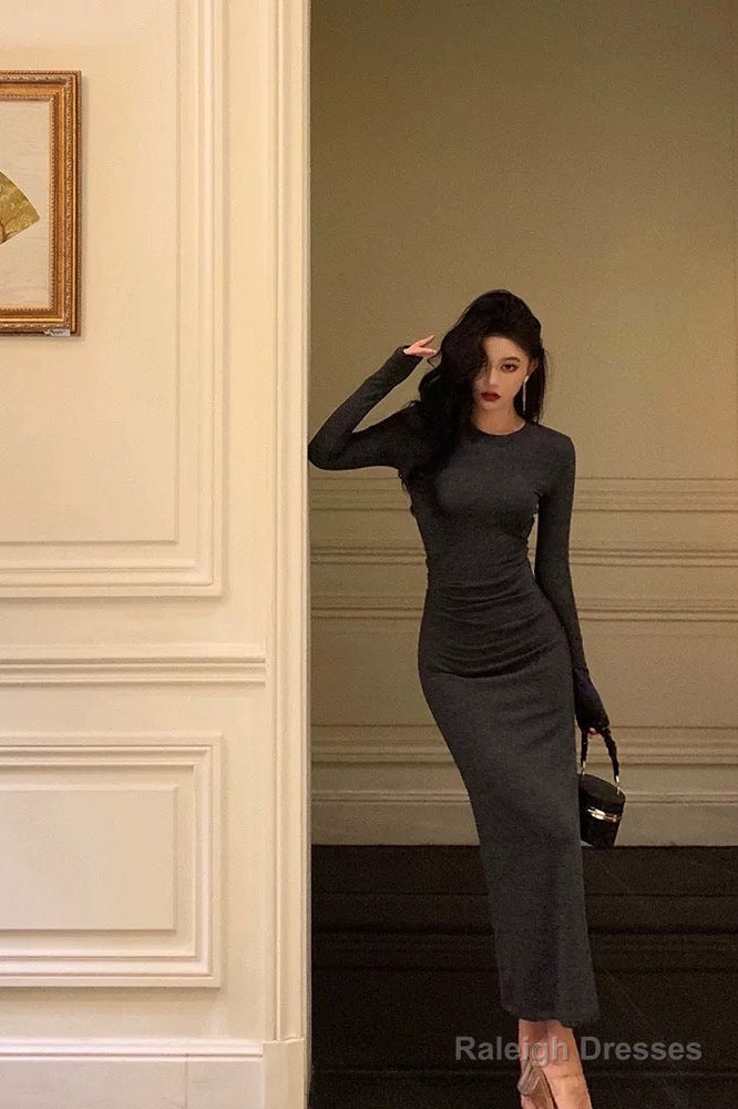 Classy Sheath Scoop Neckline Black Prom Dresses Birthday Outfits Evening Gown Main image