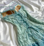 Classy Tiffany Blue Lace Appliques Short Birthday Outfits Homecoming Dresses Spaghetti Strap Cocktail Dresses