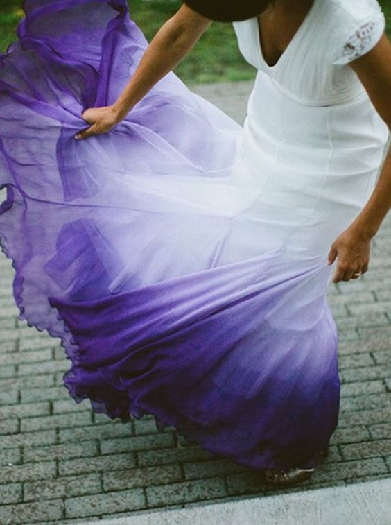 Colored Wedding Dress Purple And White Wedding Dresses Ombre Wedding Dresses Prom Dresses Secondary image