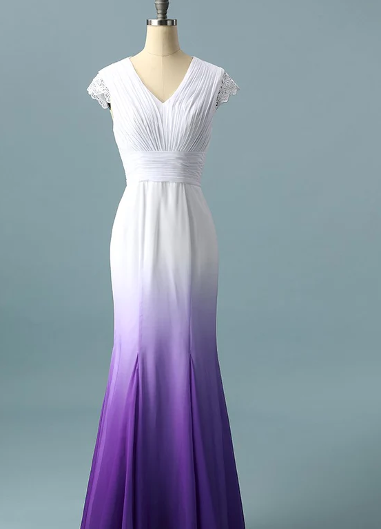 Colored Wedding Dress Purple And White Wedding Dresses Ombre Wedding Dresses Prom Dresses