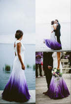 Colored Wedding Dress Purple And White Wedding Dresses Ombre Wedding Dresses Prom Dresses