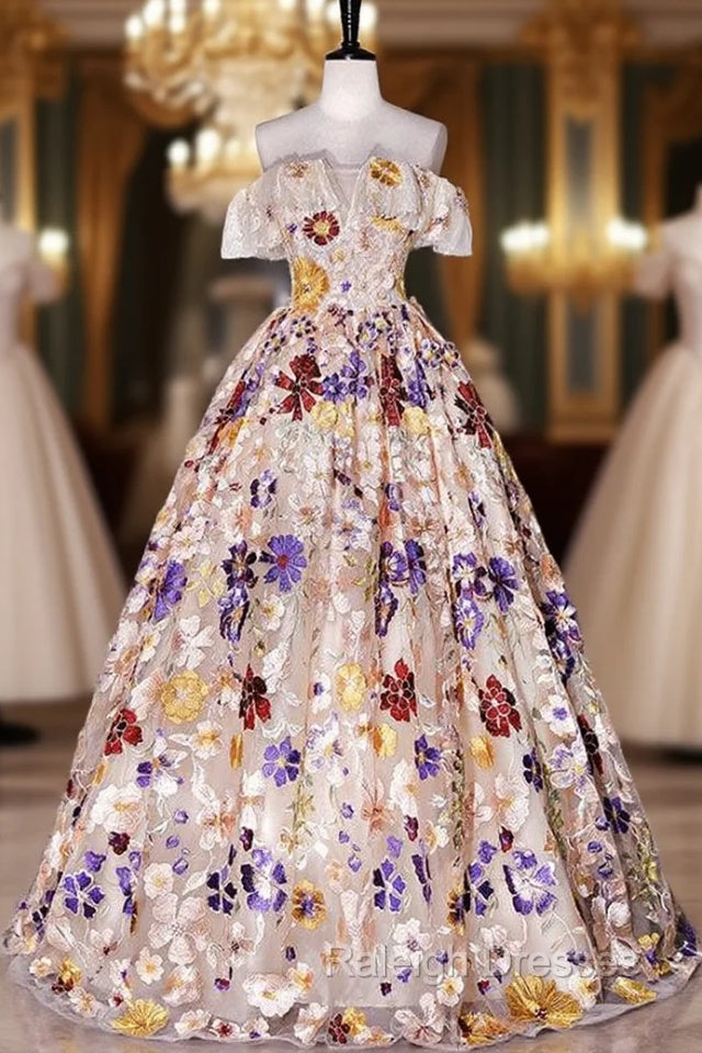 Colorful Flower Strapless Quinceanera Dress Main image