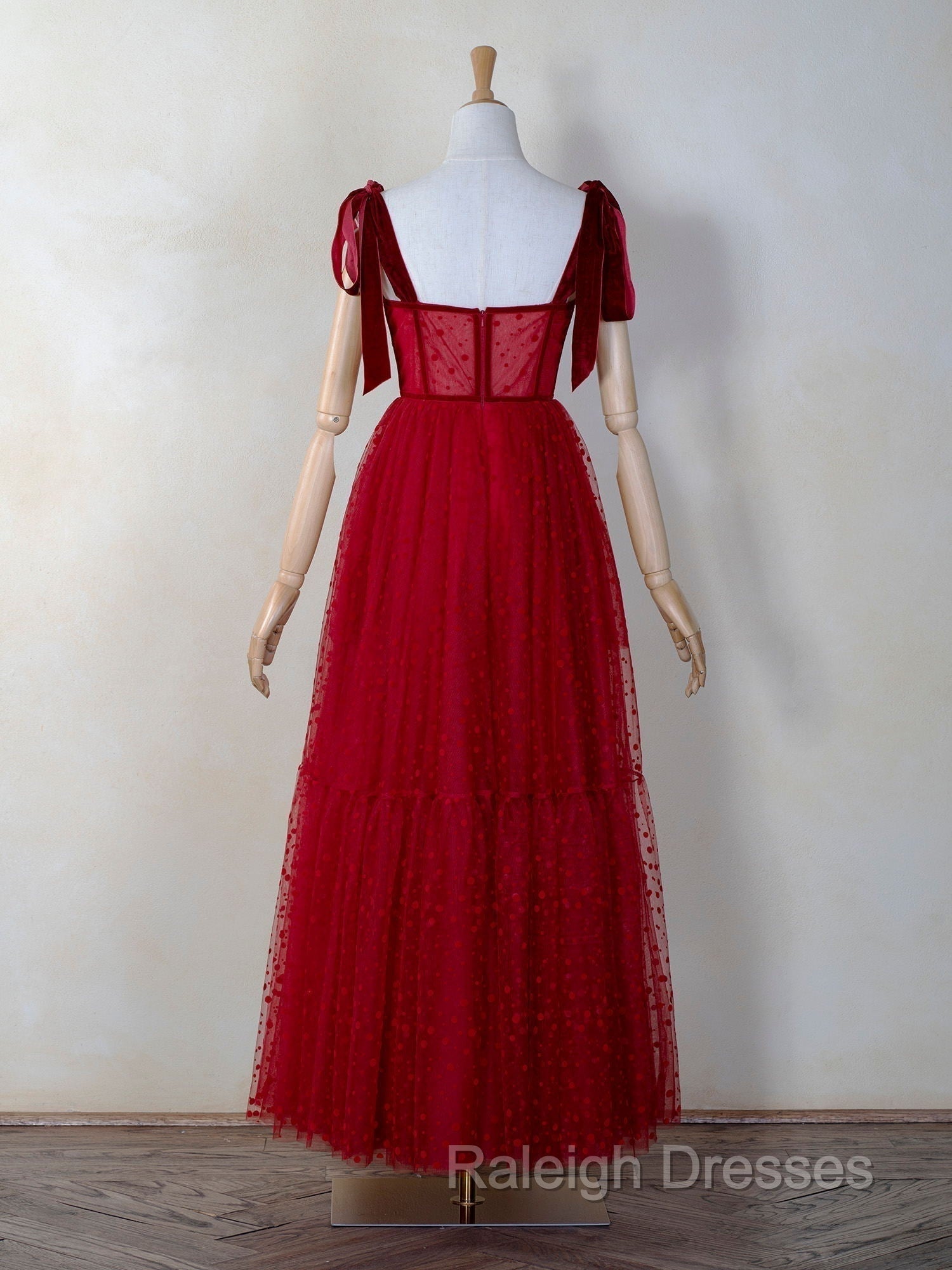 Corset Dotted Tulle Maxi Length Prom Dress Secondary image