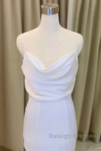 Cowl Neck Backless Mermaid Long Wedding Dress