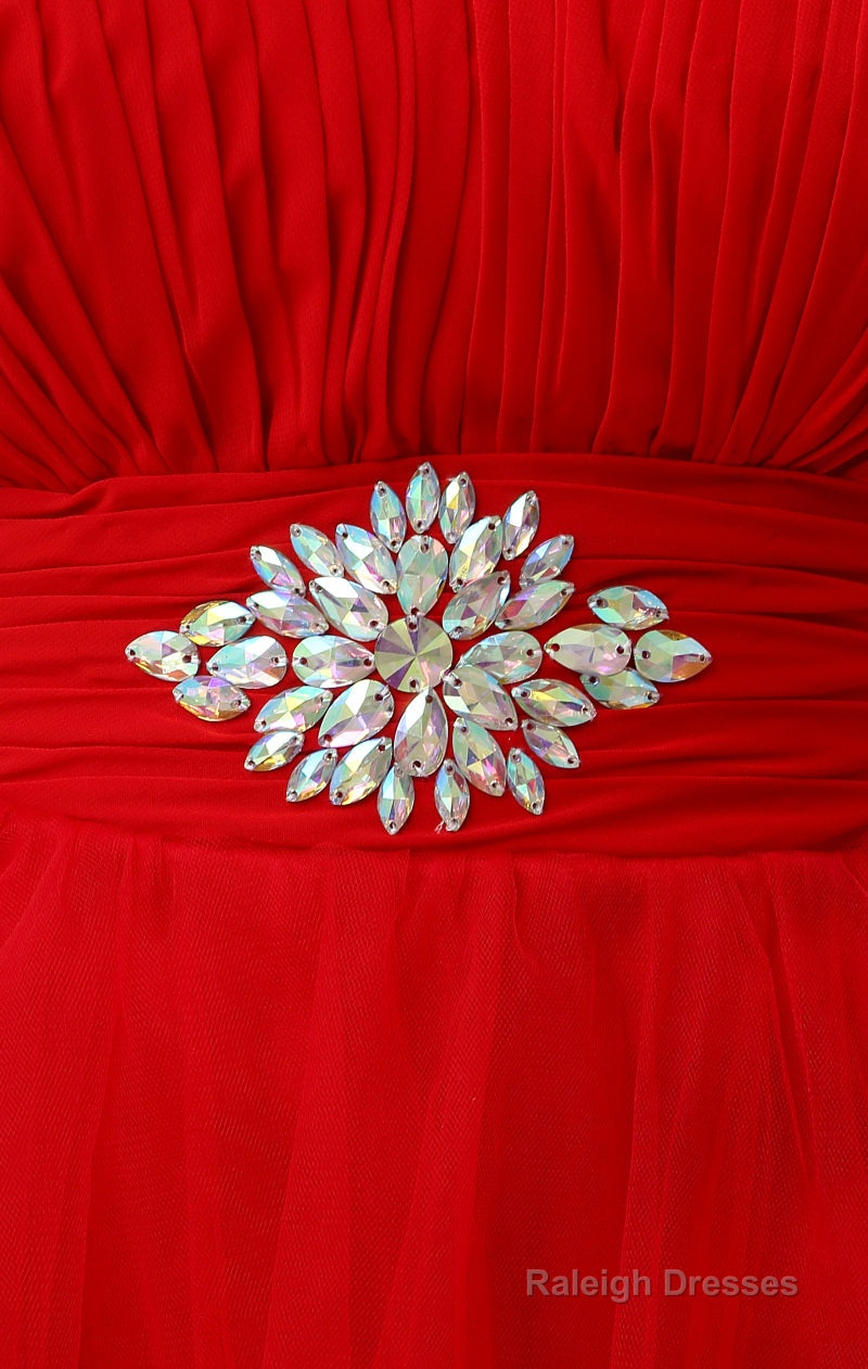 Crystals Red Short Homecoming Dresses